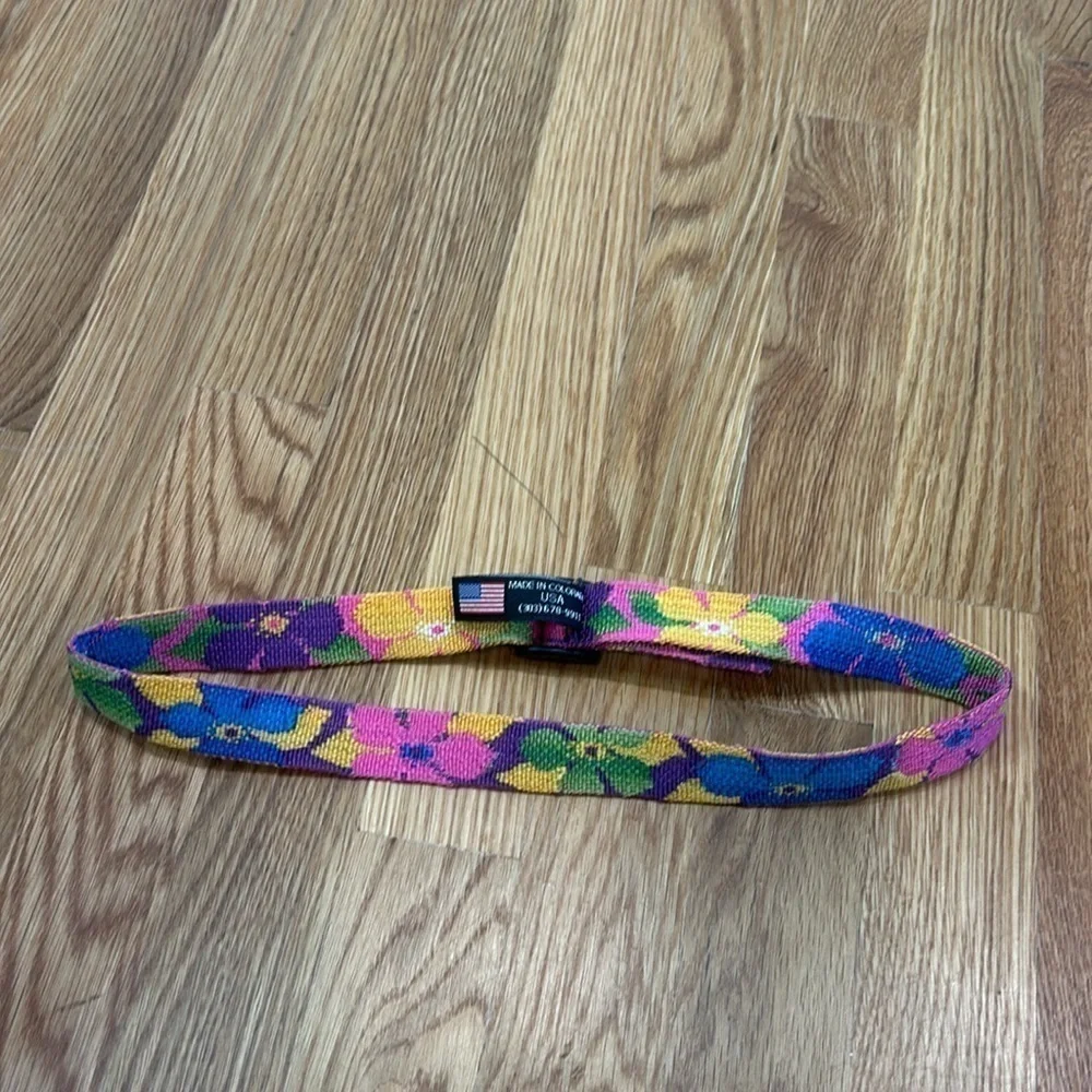 Vintage 90s bison design children’s size large made in the USA flower belt girls